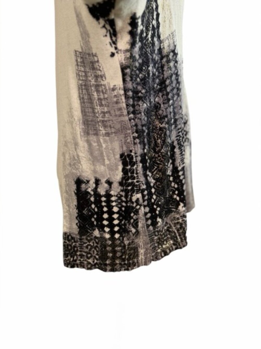 Chico’s Abstract Animal Print Cardigan Metallic Trim Size 2 L - Picture 6 of 9